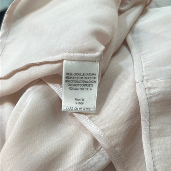 Vintage Max Azria Champagne Asymmetrical Sleeveless Blouse with Ornament Ruffle - Picture 8 of 8